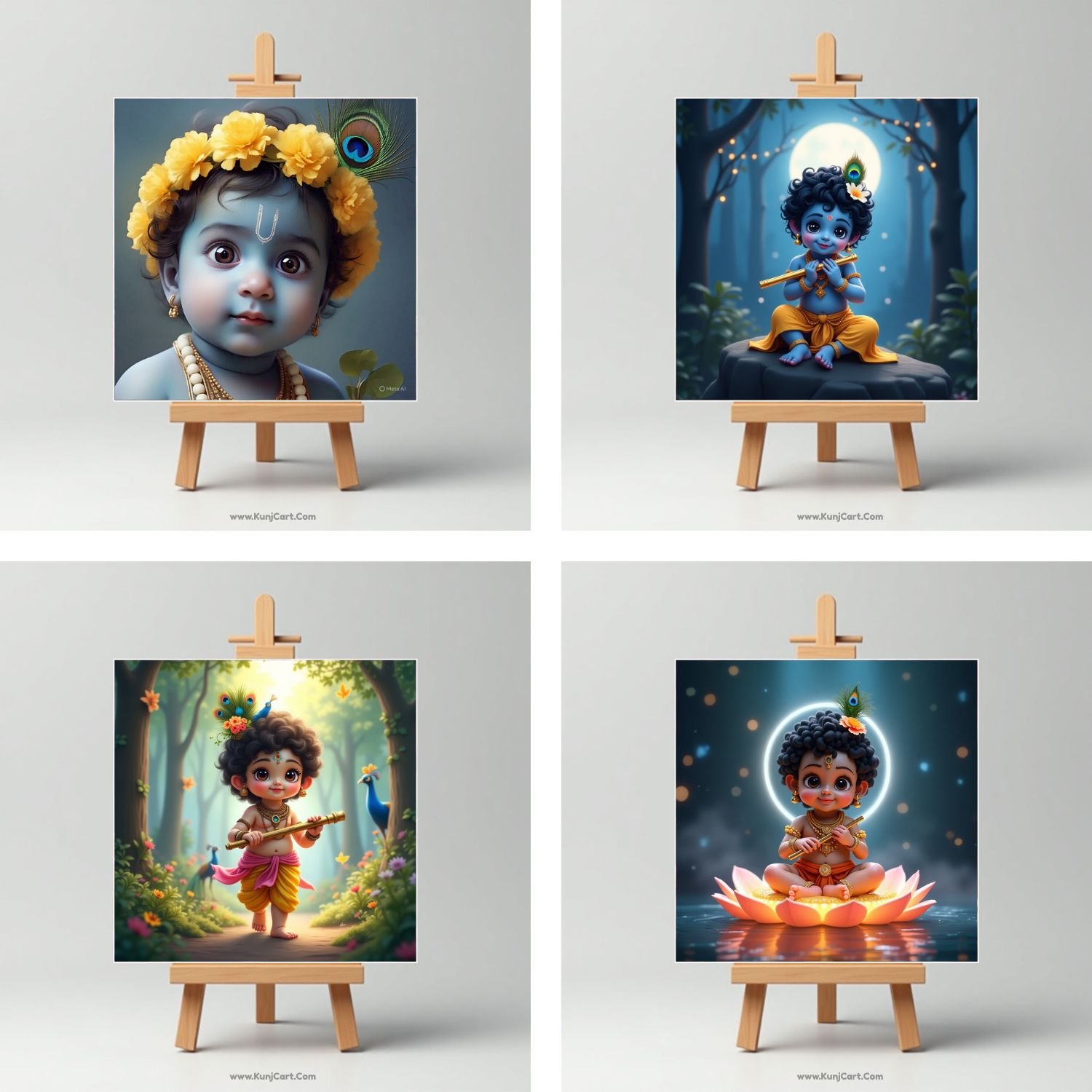 Baby Radha Krishna Mini Canvas Painting 6