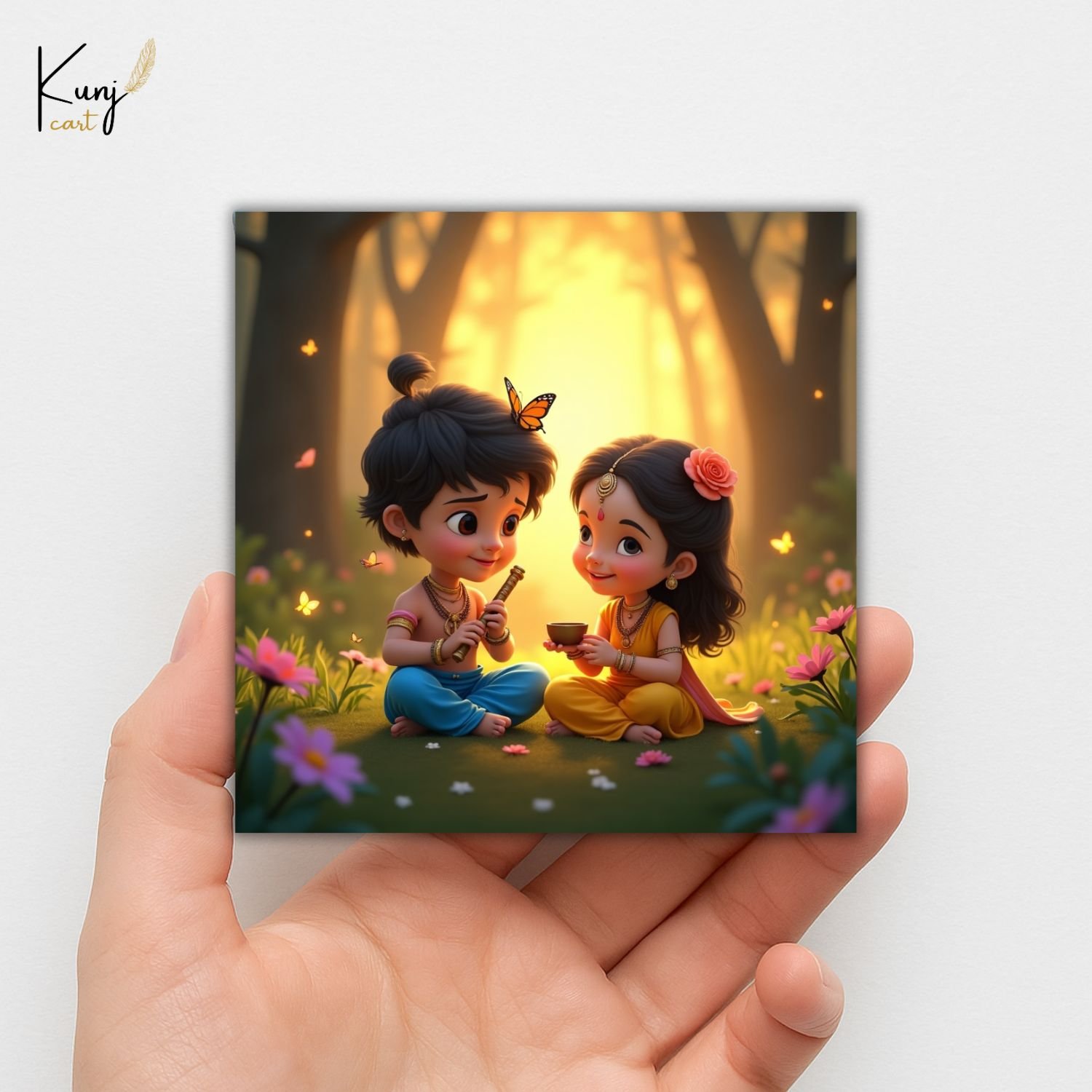 Krishna Radha Love Theme Mini Canvas Painting Set 6