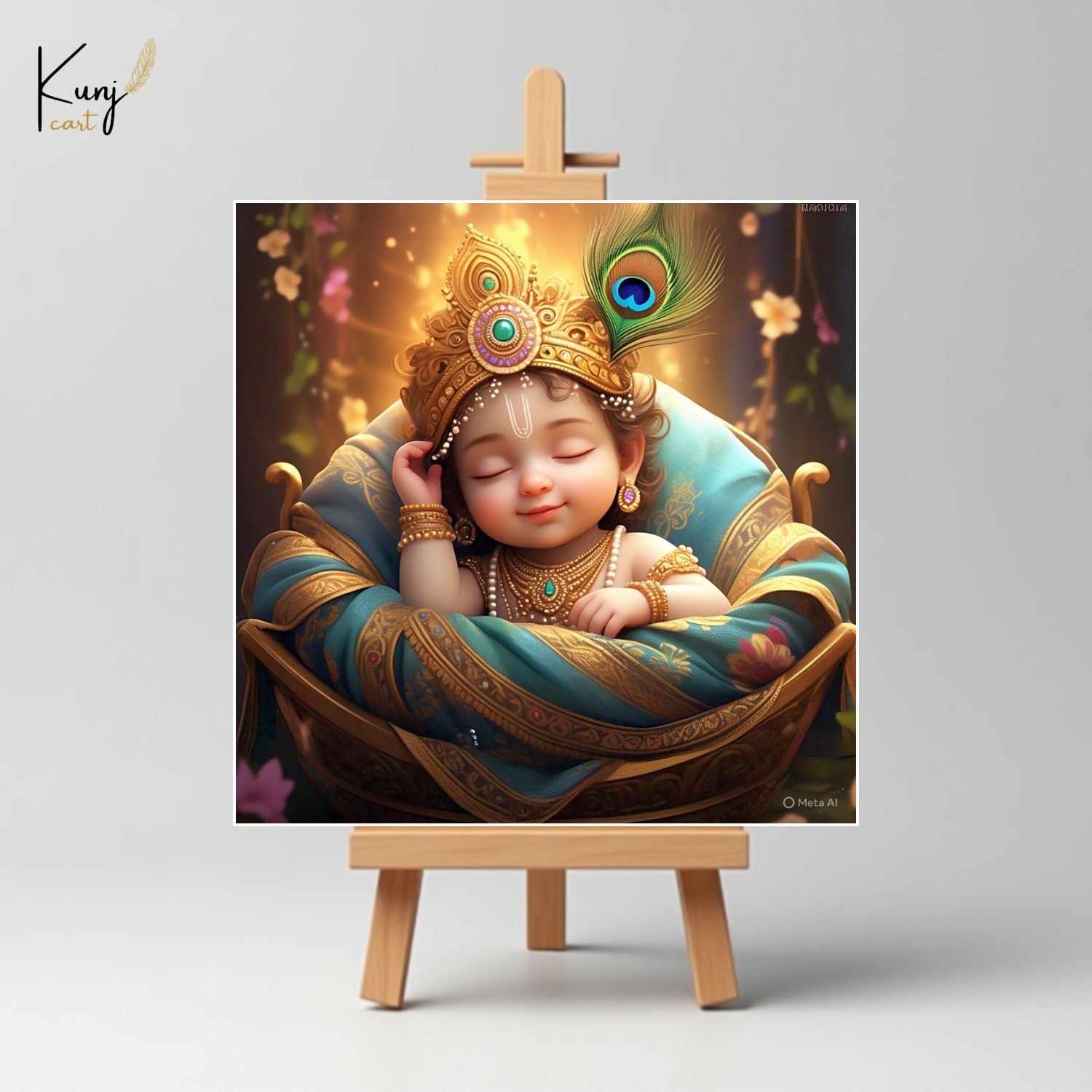 Sleeping Baby Krishna Mini Canvas Painting8