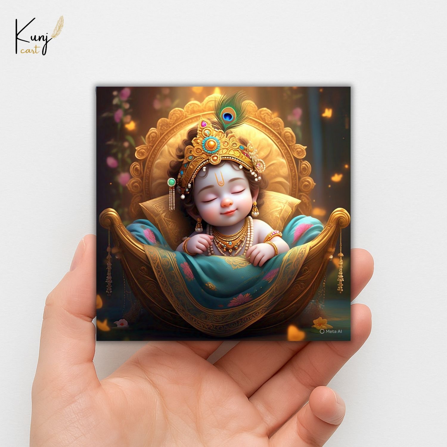 Sleeping Baby Krishna Mini Canvas Painting8