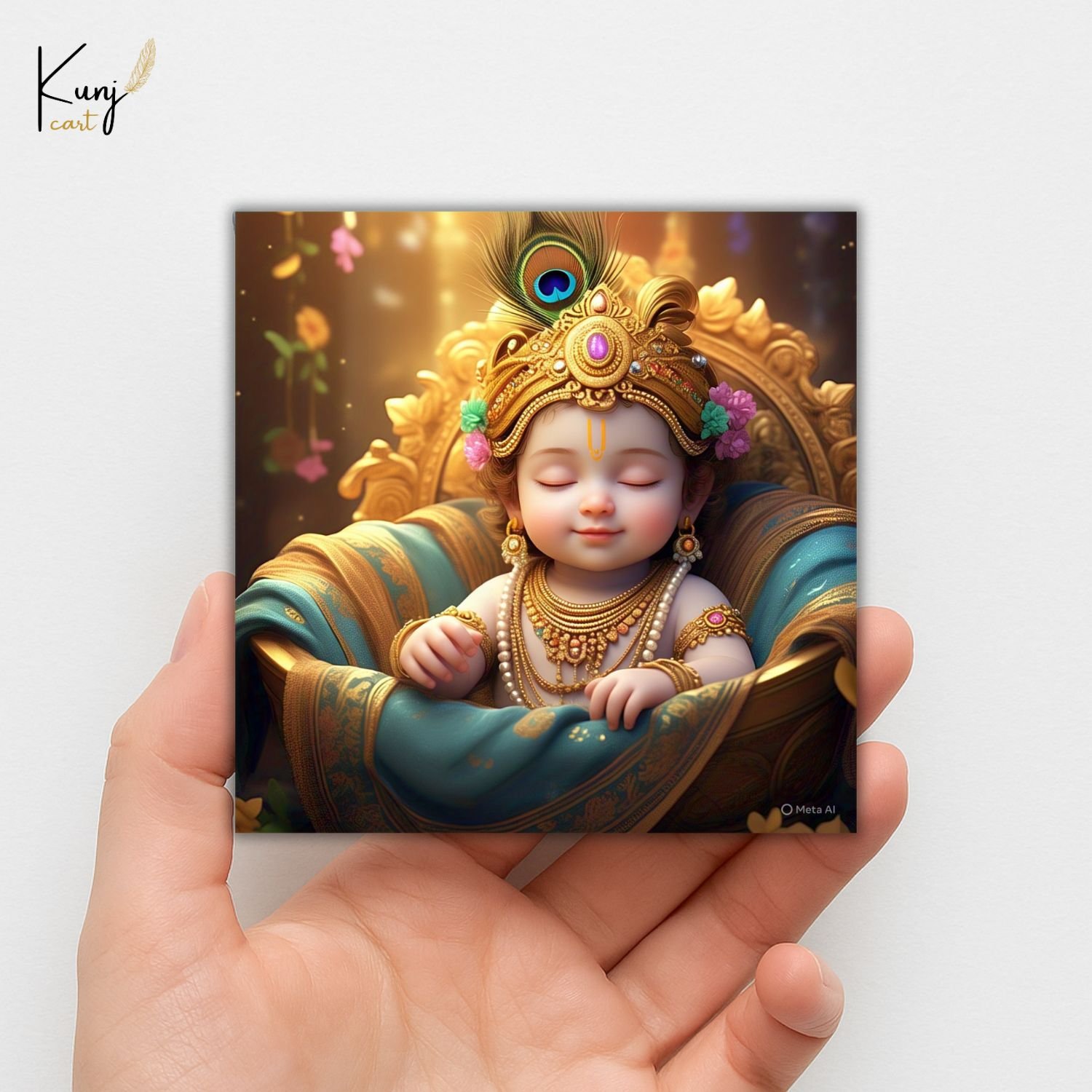 Sleeping Baby Krishna Mini Canvas Painting8