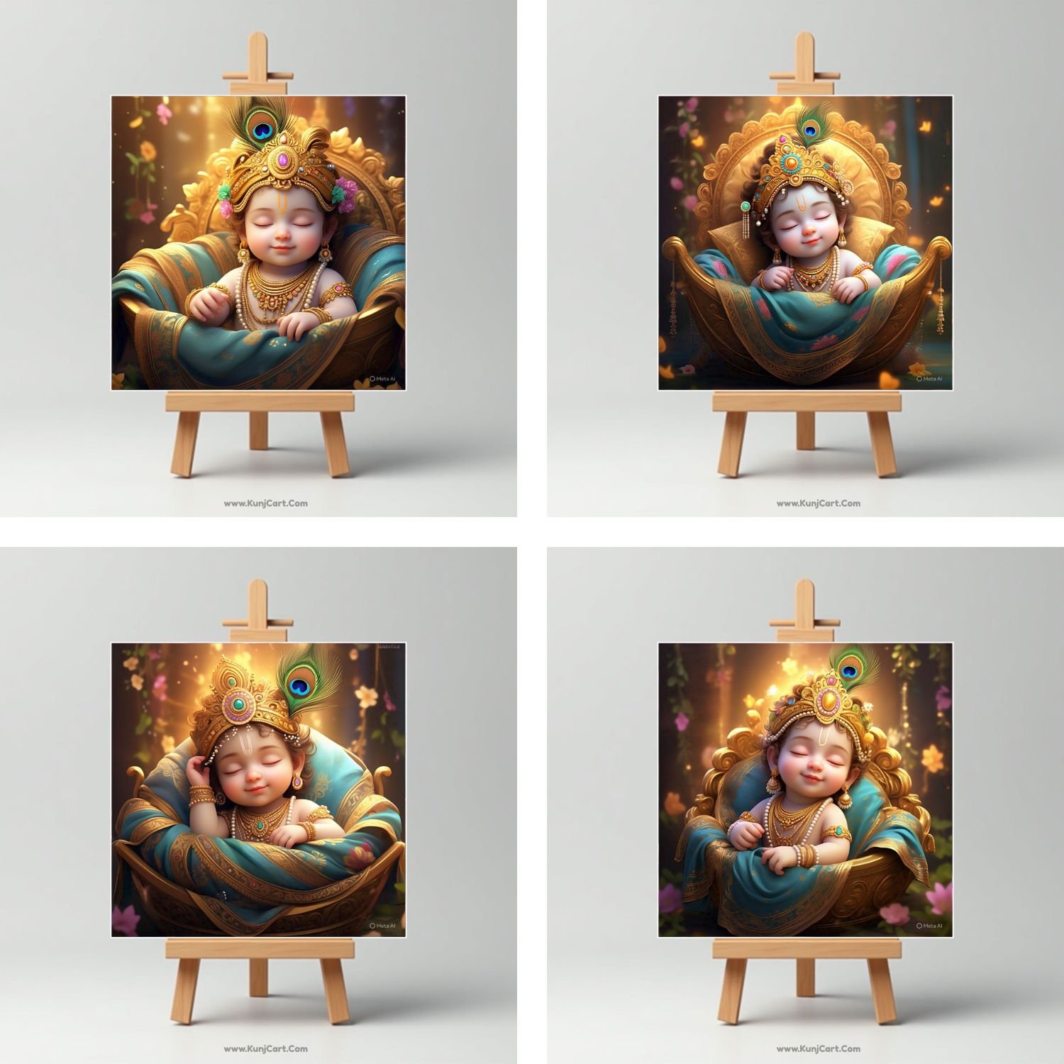 Sleeping Baby Krishna Mini Canvas Painting8