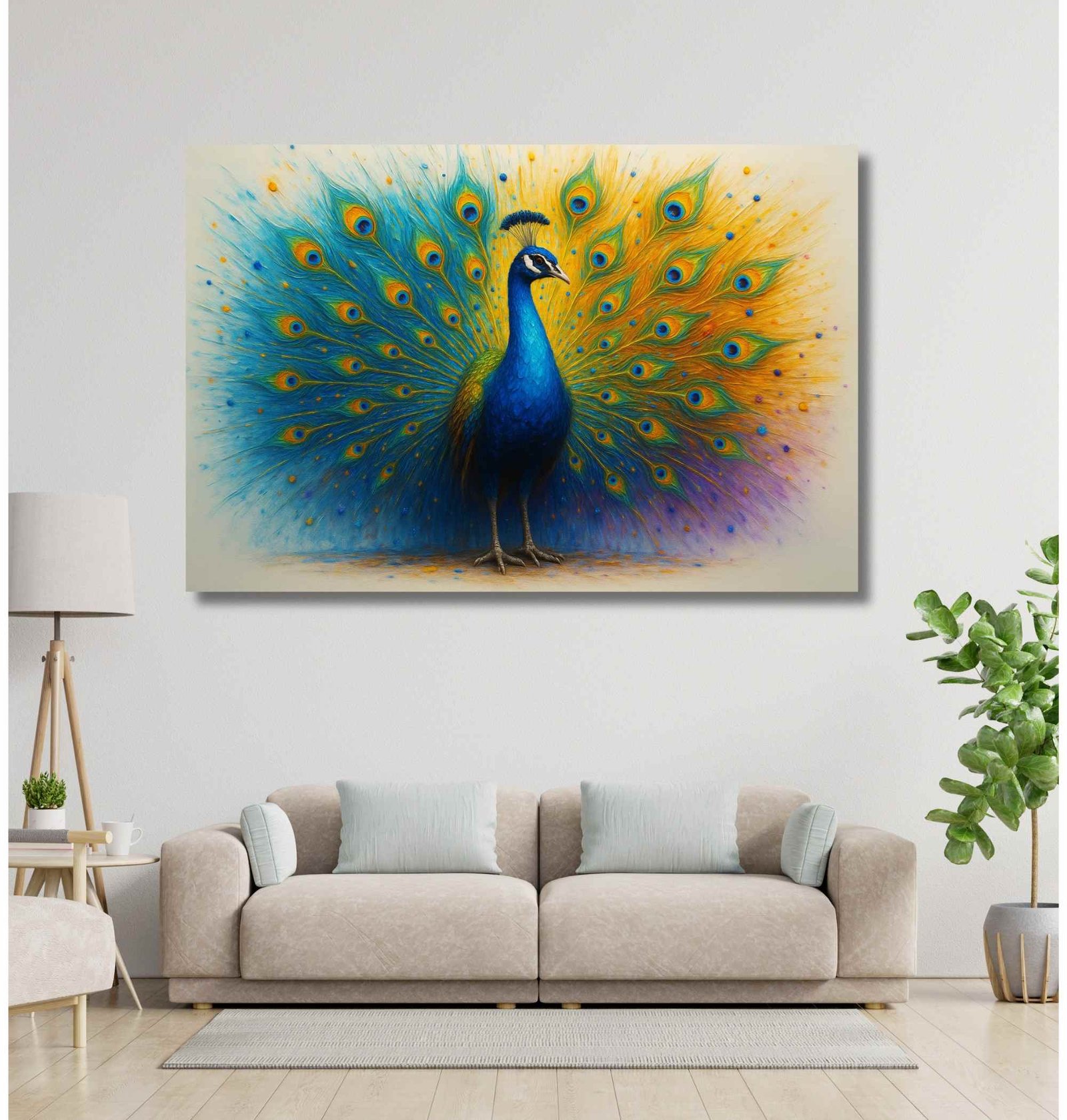 Canvas Dancing Peacock Wall Decor1