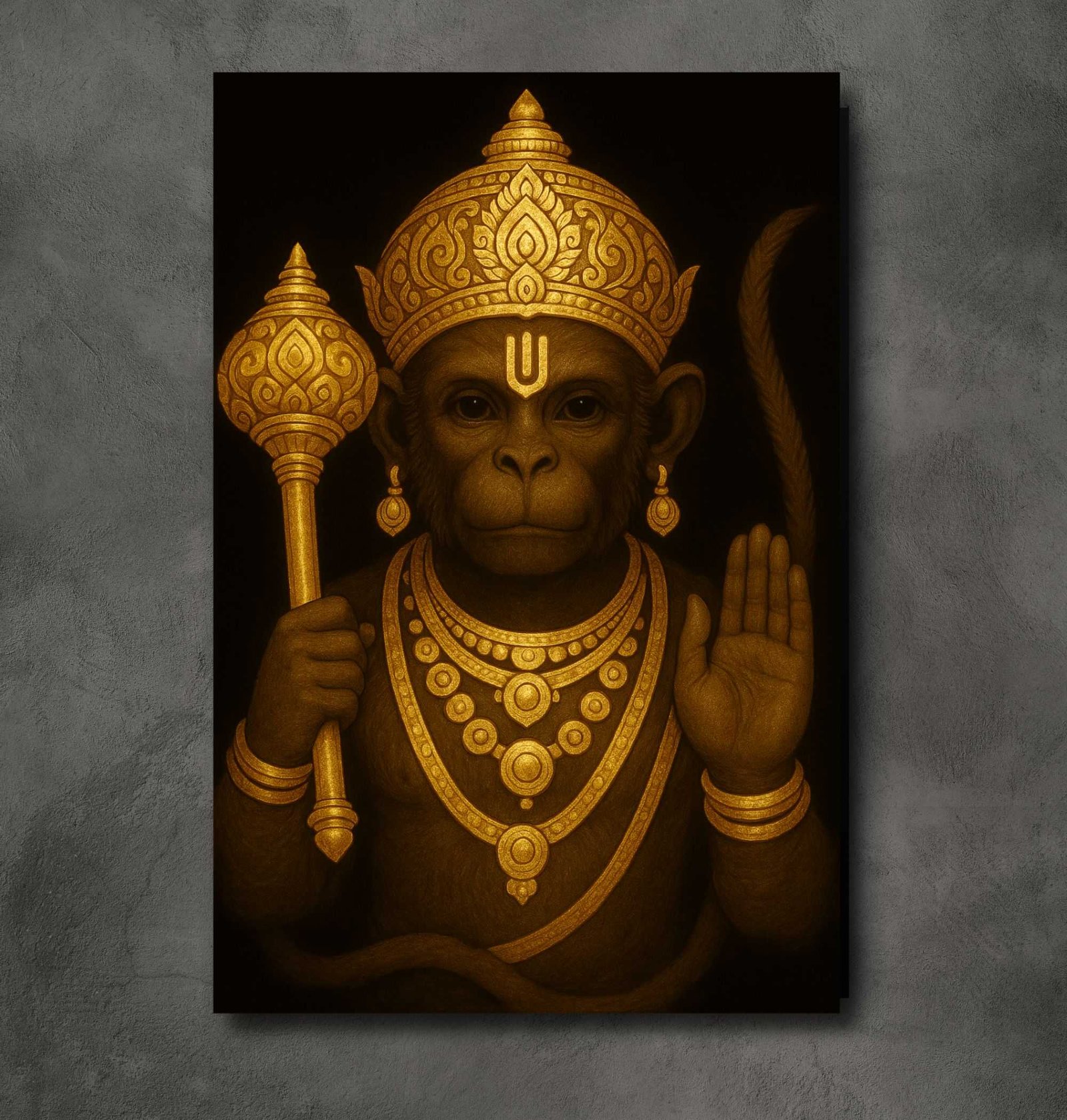 Gold Foil Hanuman Painting2