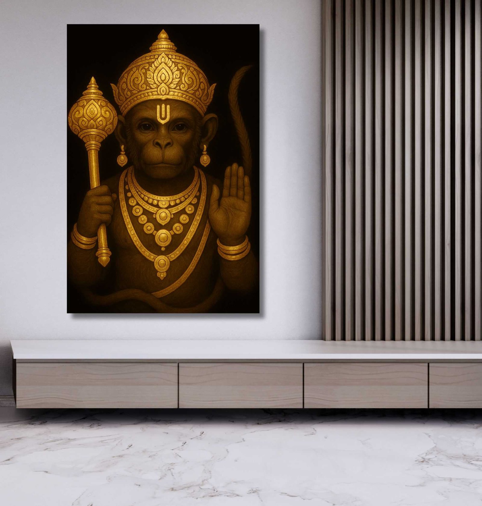 Gold Foil Hanuman Painting2