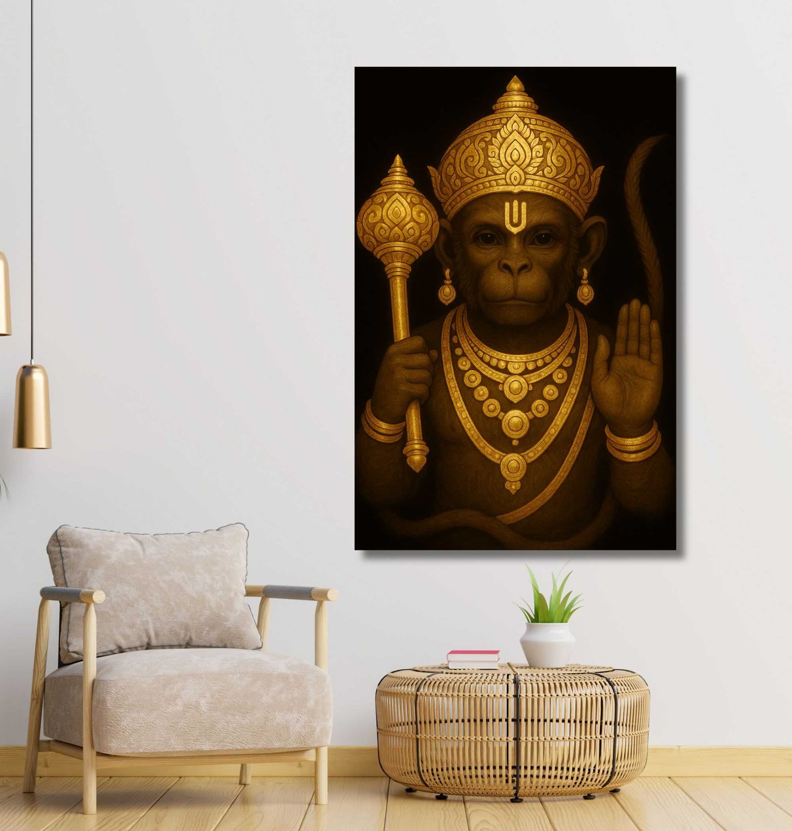 Gold Foil Hanuman Painting2