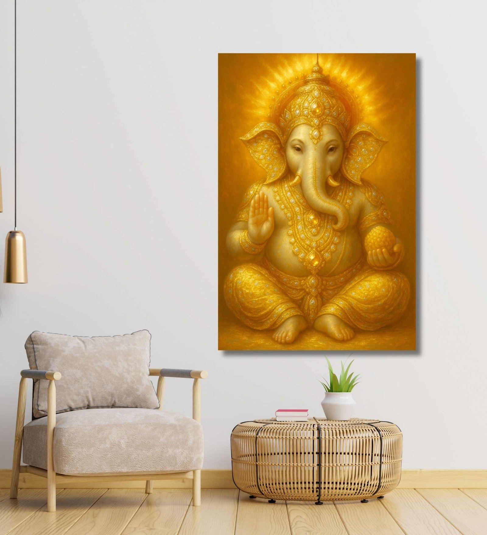 Golden Ganesha Painting 1
