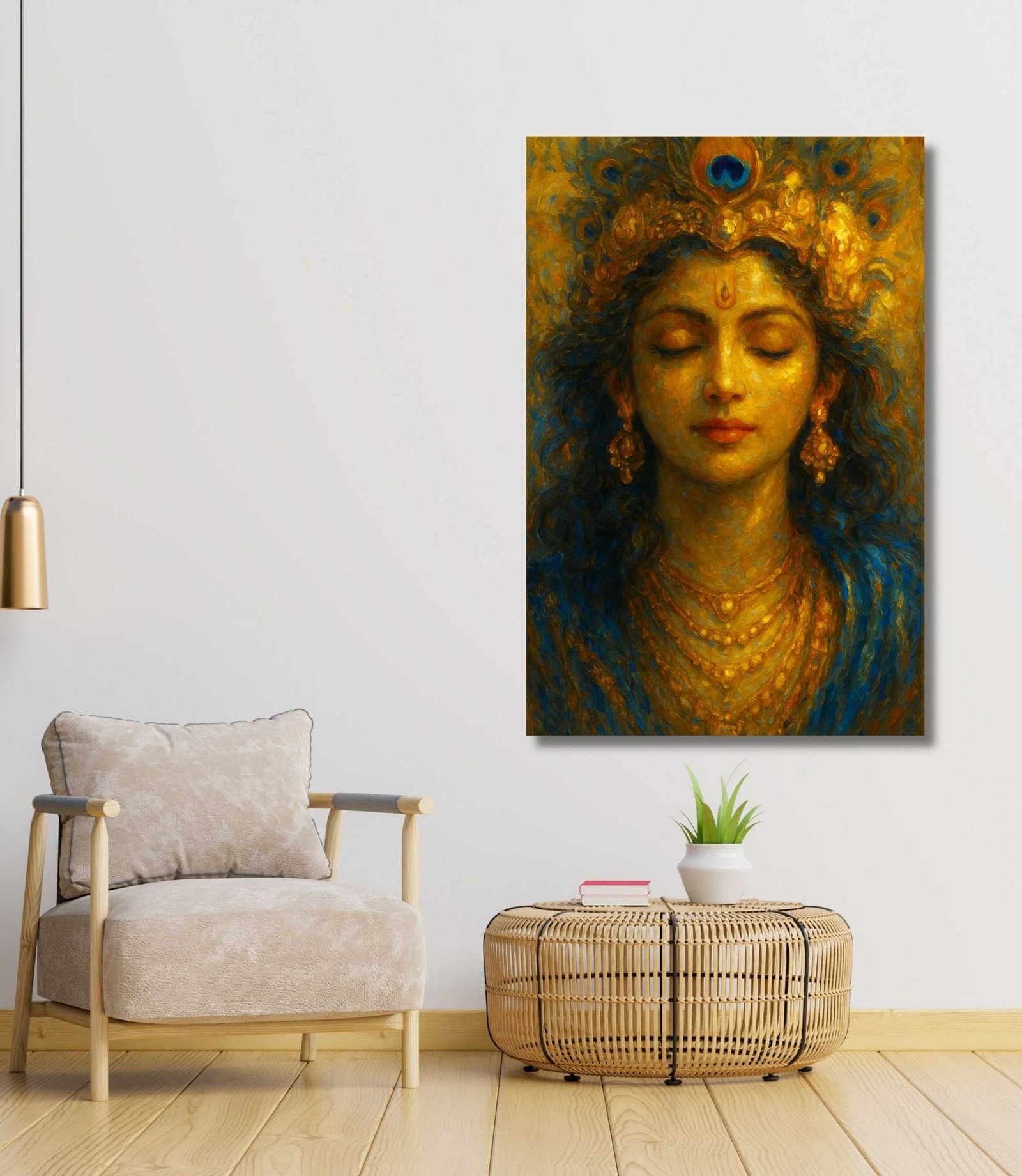 Krishna canvas wall painting by kunjcart2