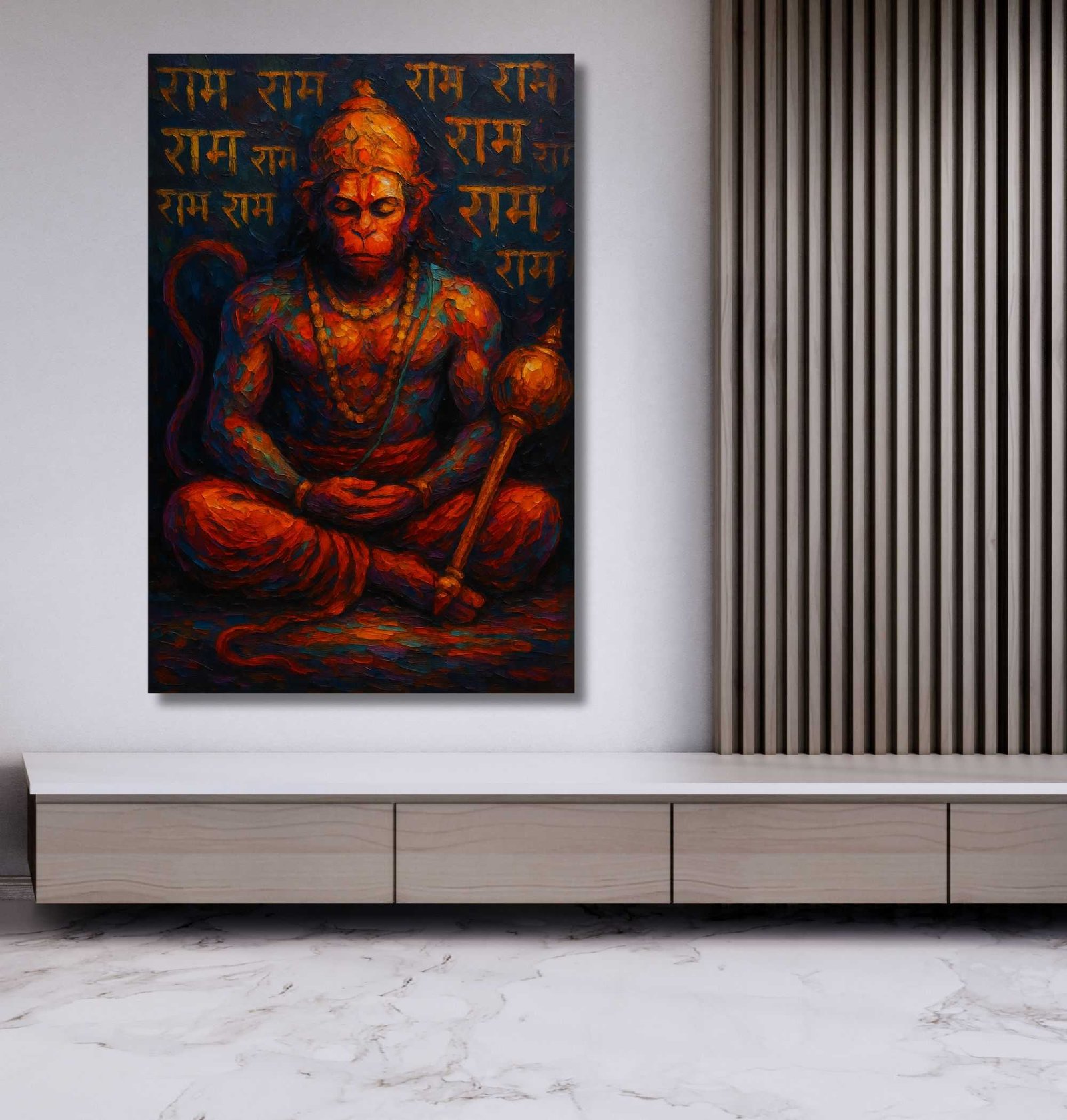 Lord Hanuman Canvas Painting6