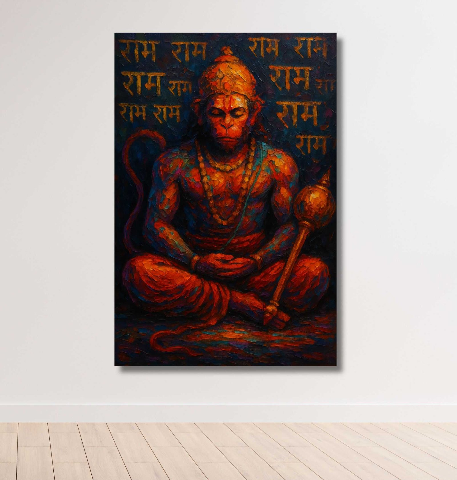 Lord Hanuman Canvas Painting6