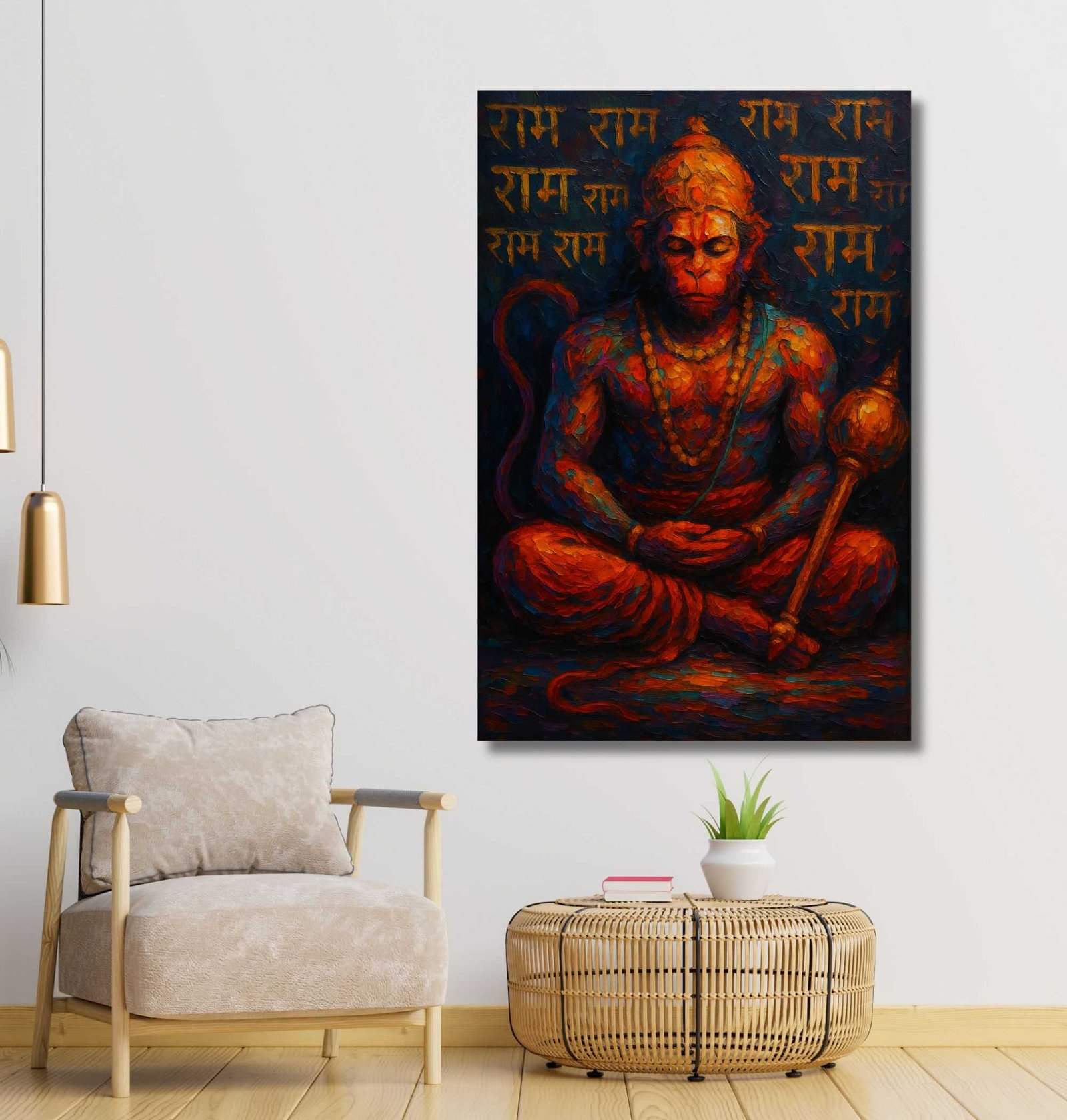 Lord Hanuman Canvas Painting6