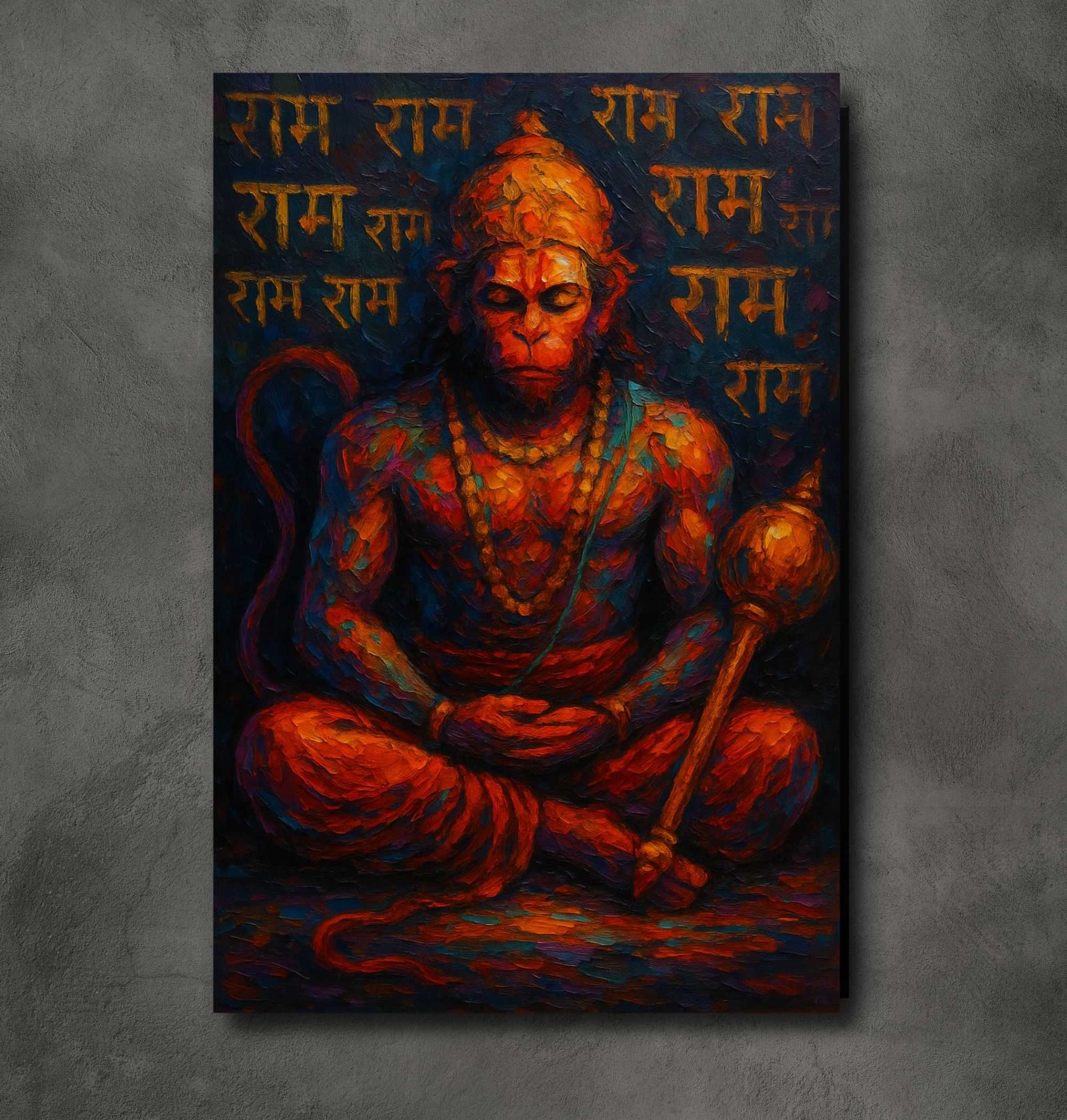 Lord Hanuman Canvas Painting6
