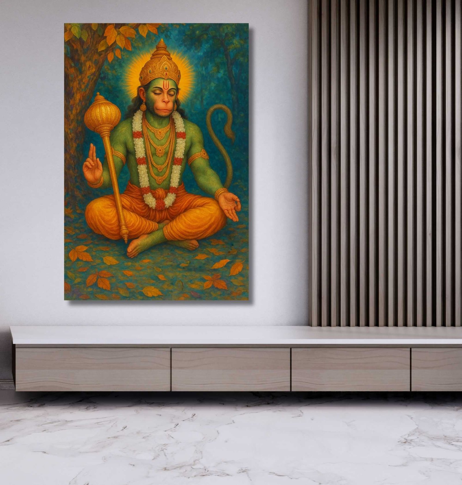 Meditation Lord Hanuman Painting1