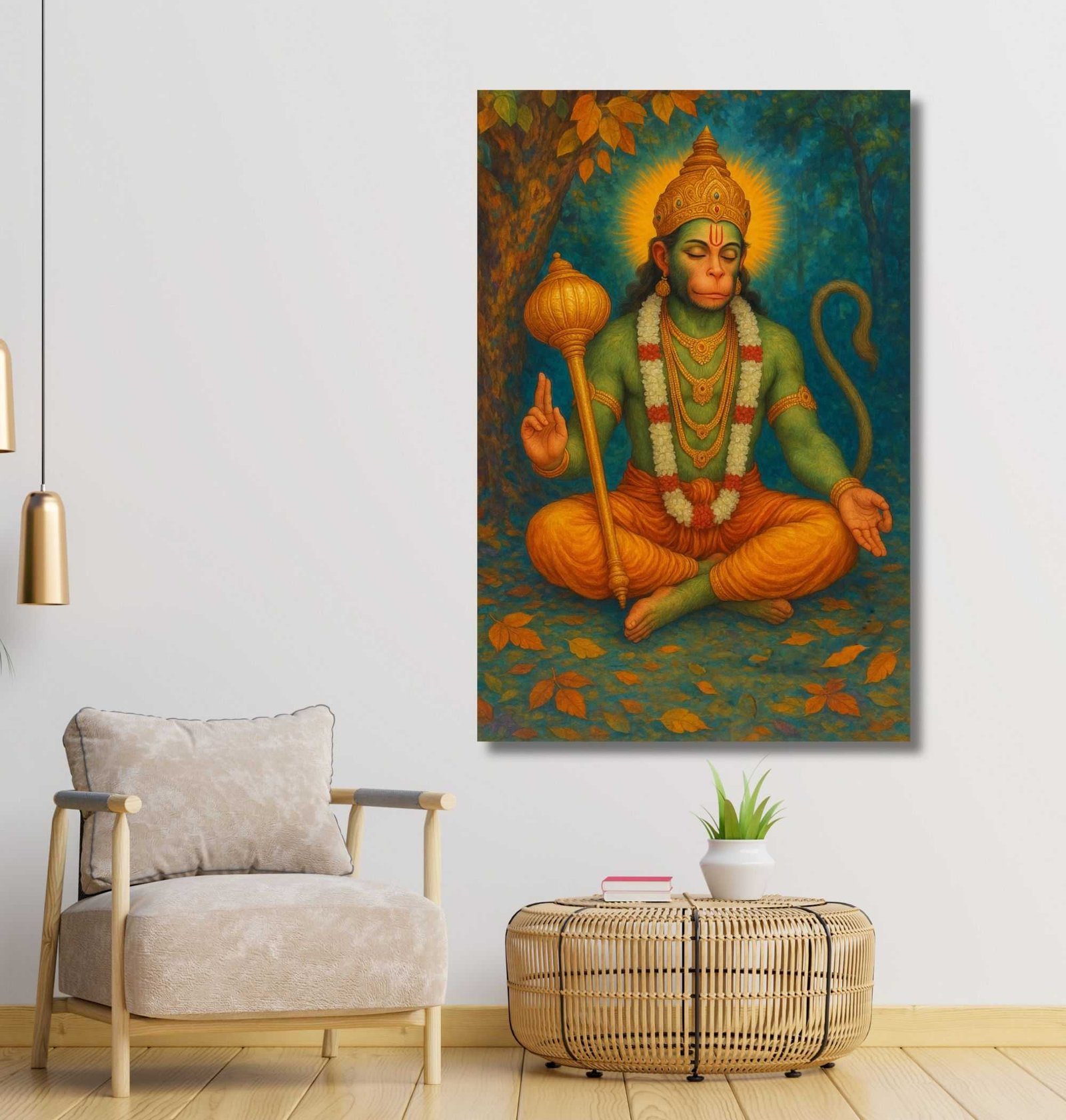 Meditation Lord Hanuman Painting1