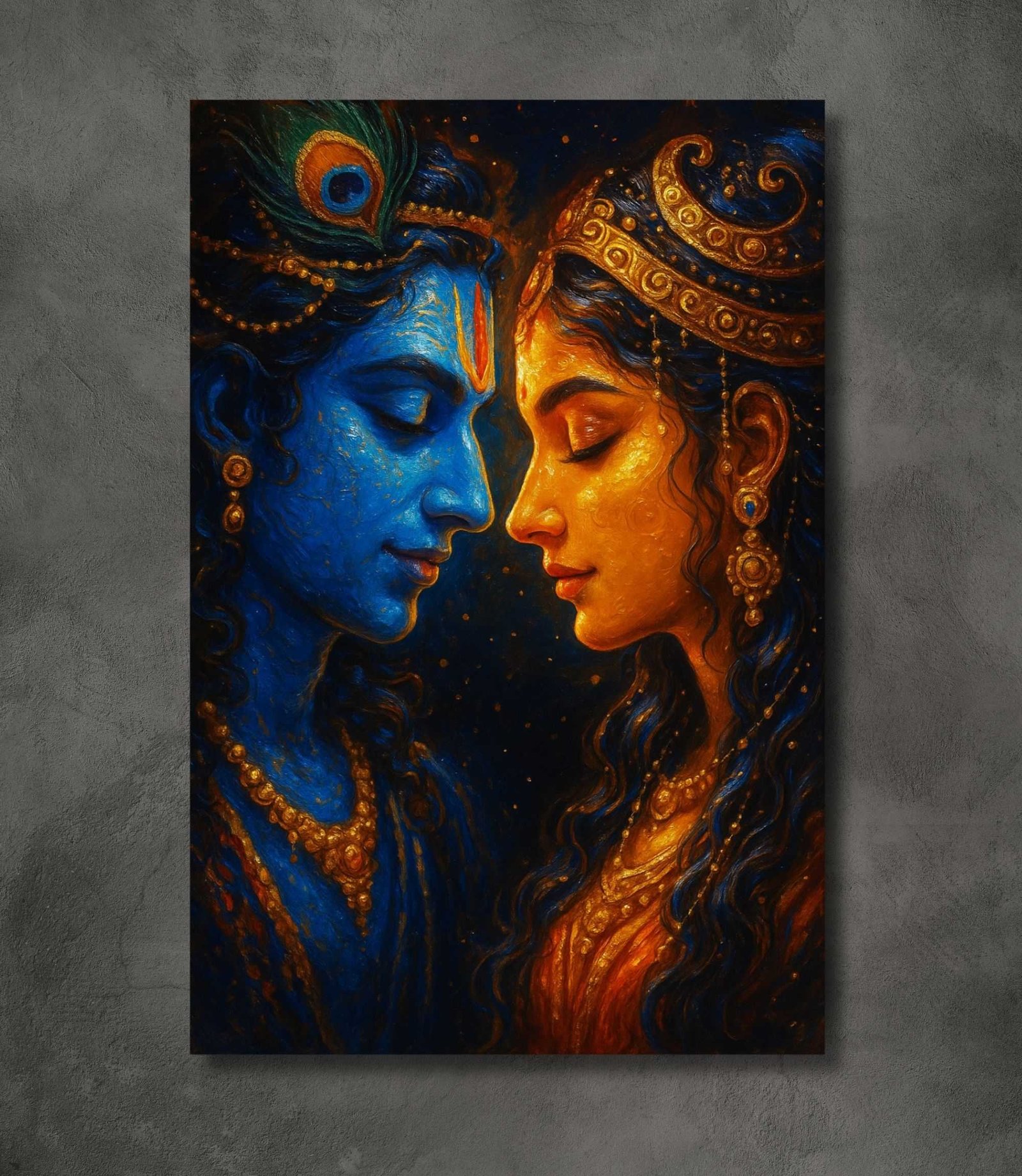Radha Krishna canvas painting by Kunjcart1