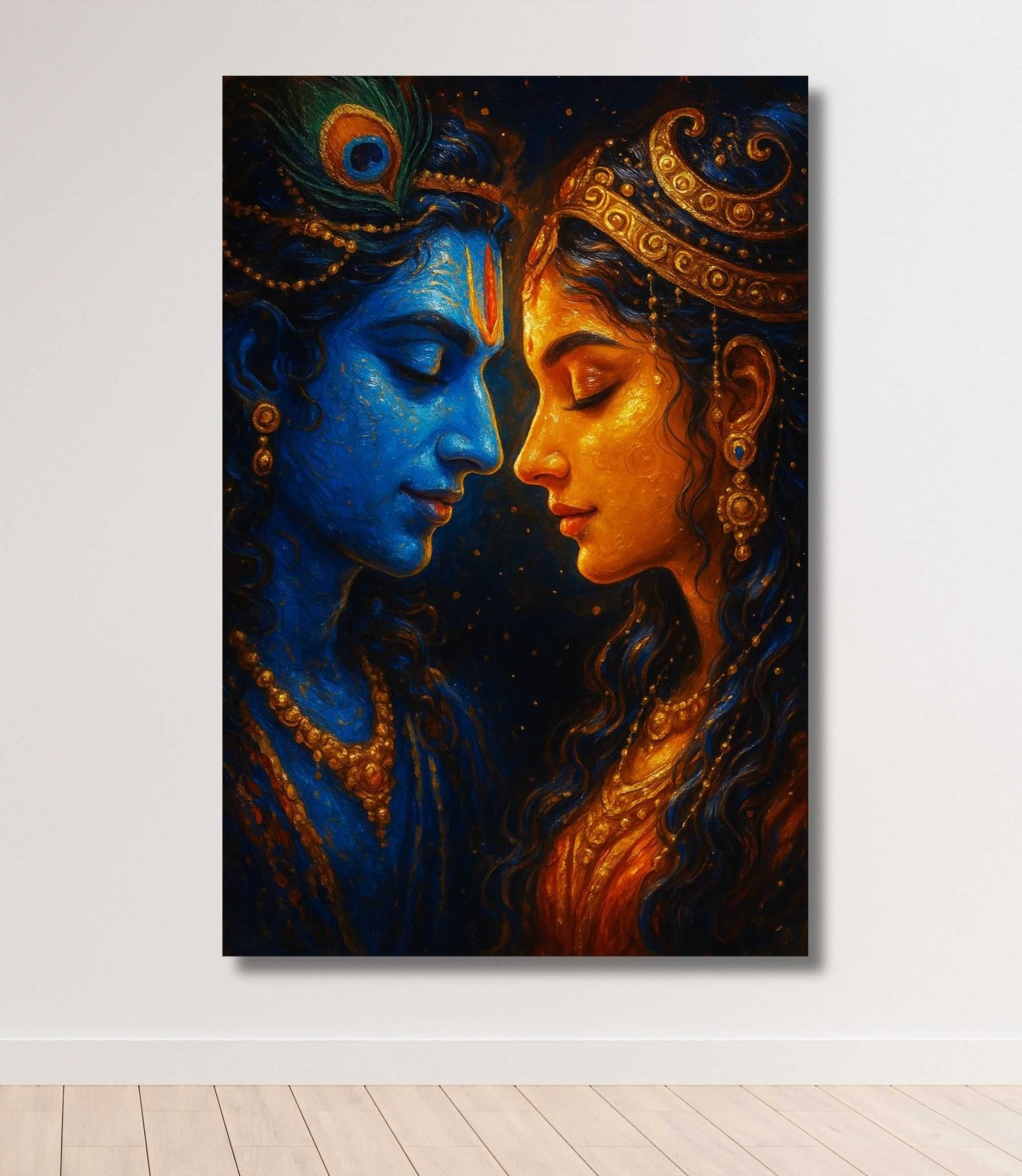 Radha Krishna canvas painting by Kunjcart1