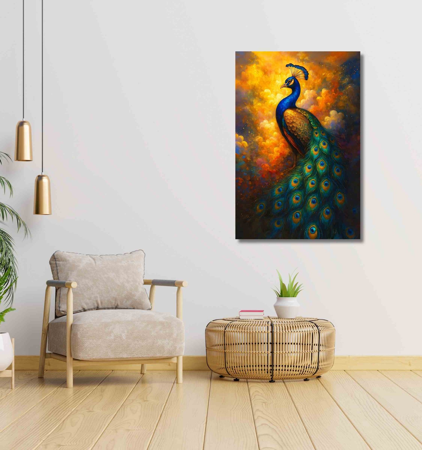 Royal Peacock Painting For Wall Vastu1