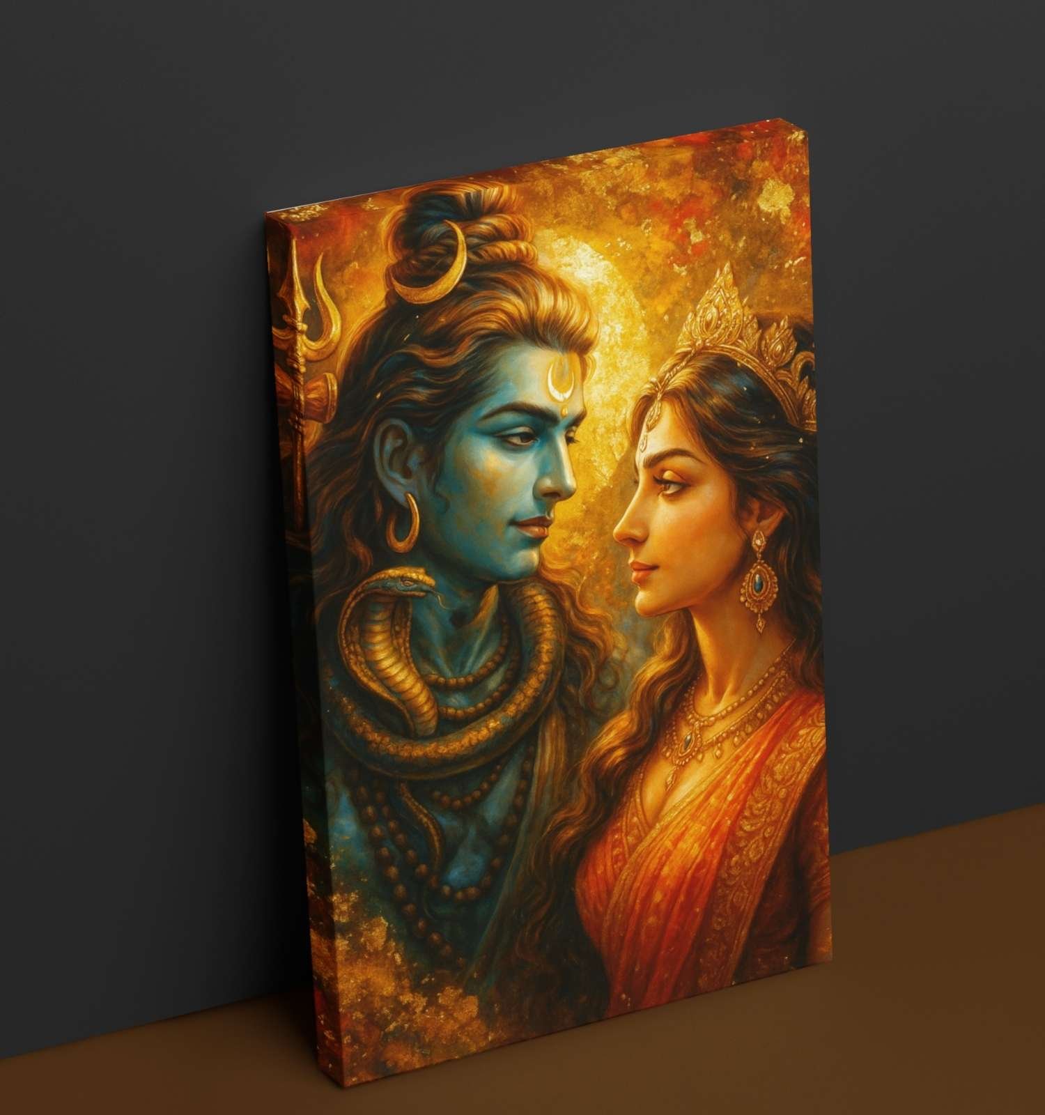 Shiva Parvati canvas wall painting1