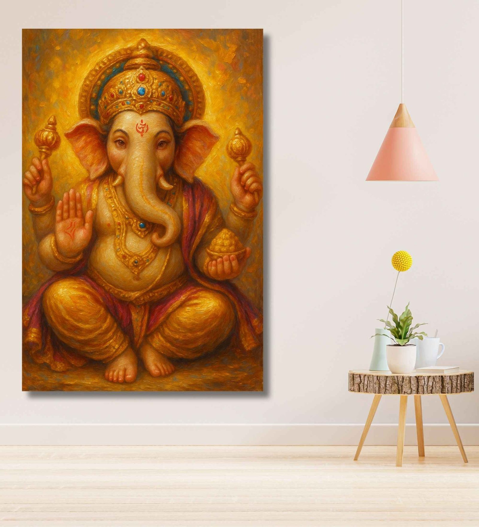 golden luxury ganesha painting 1