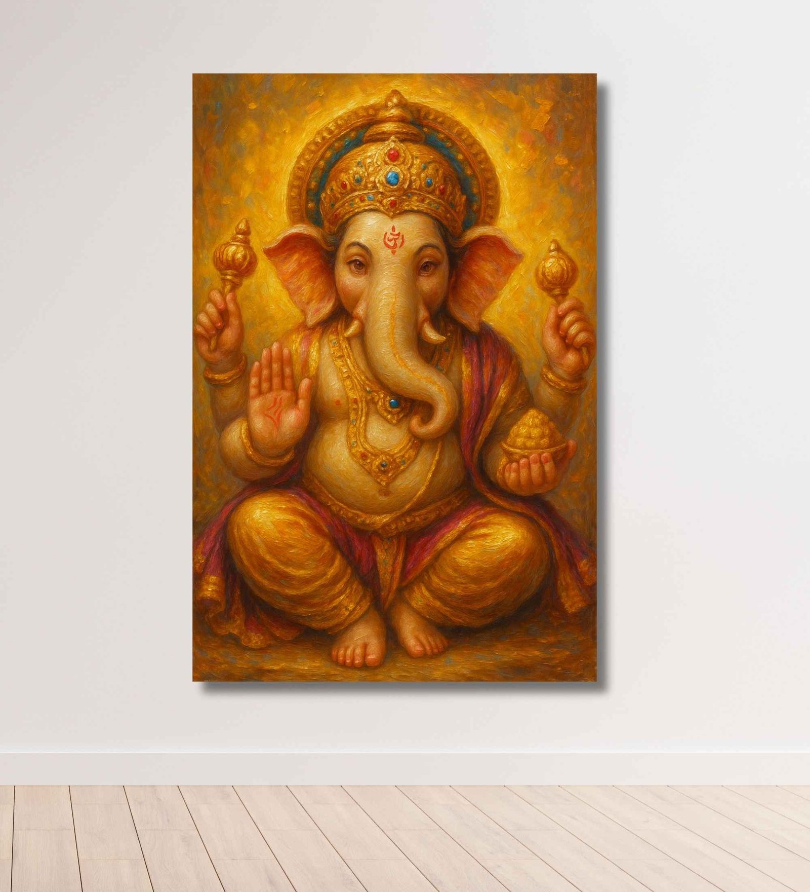 golden luxury ganesha painting 1