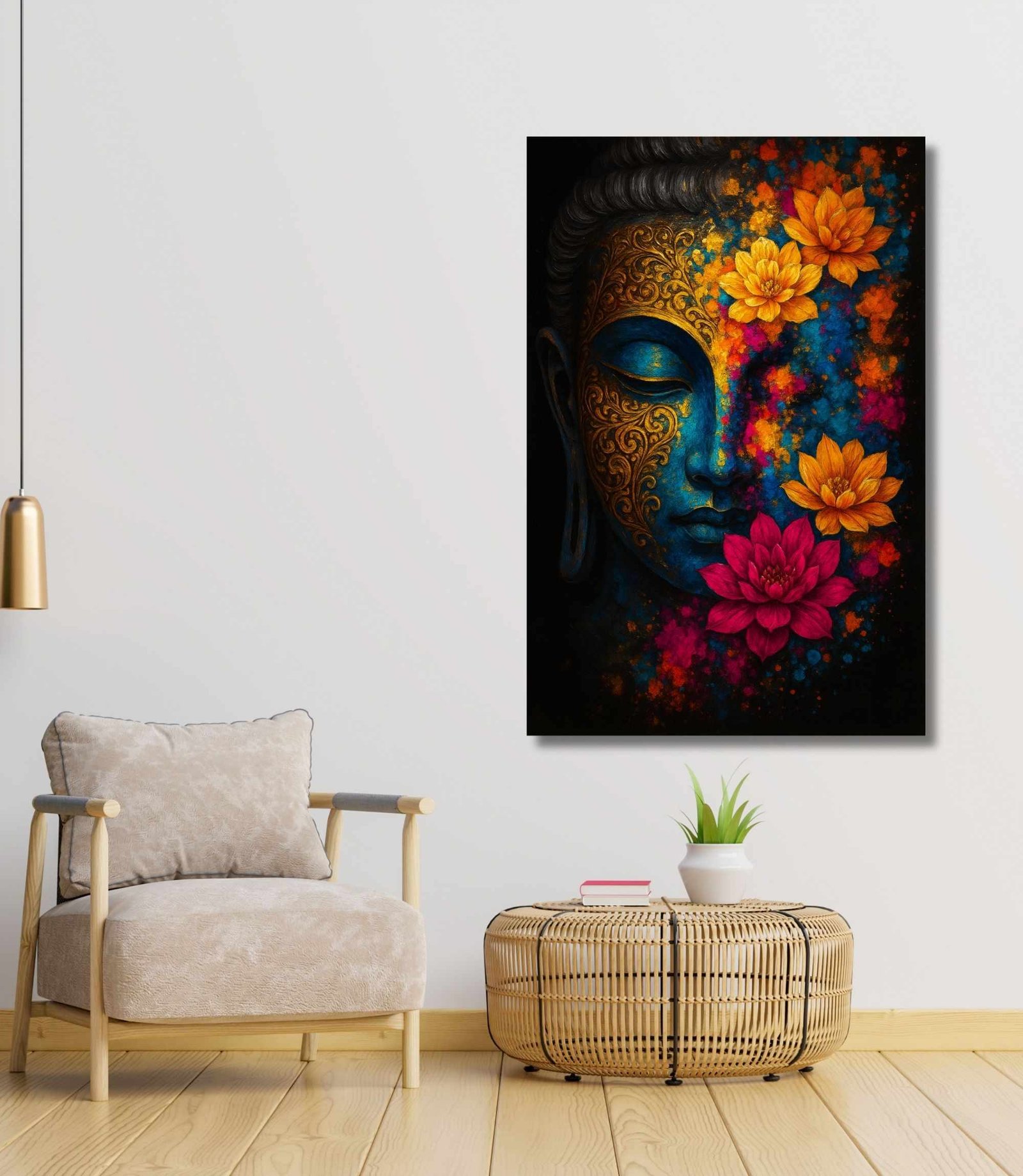 living room buddha wall painting1