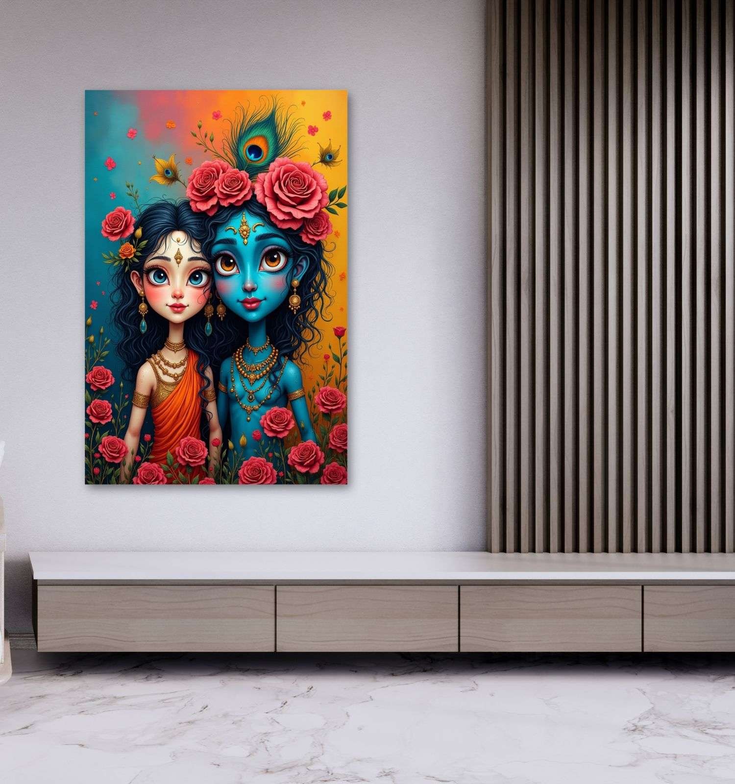 Decorative Radha Krishna canvas1