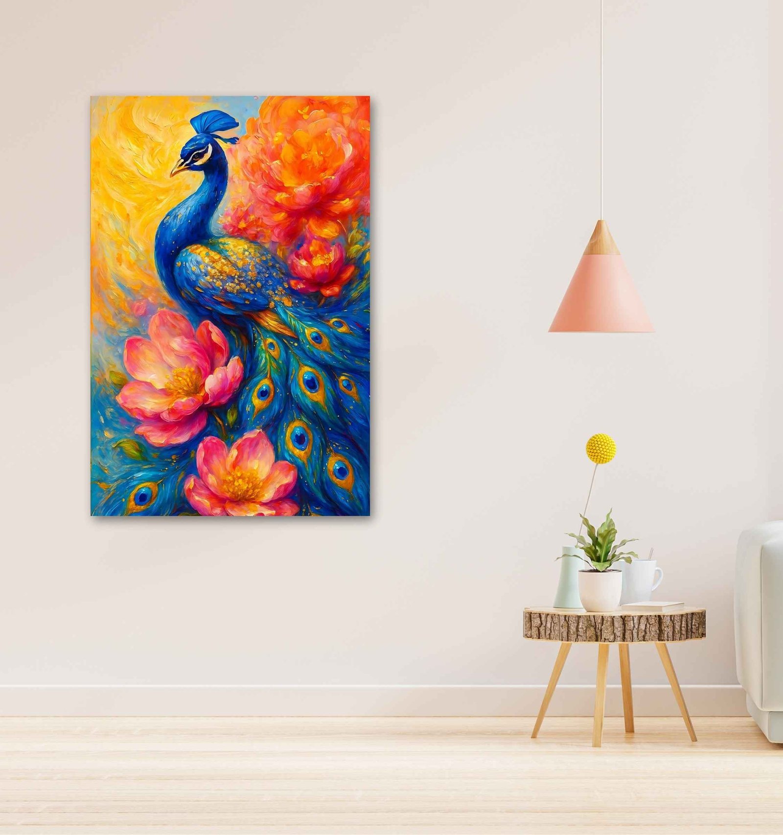 peacock canvas painting for vastu sastra1