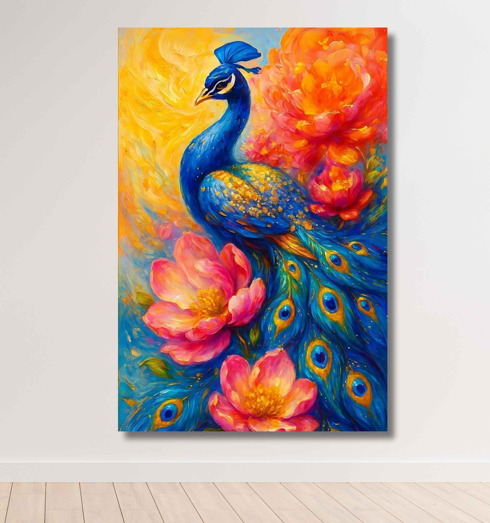 peacock canvas painting for vastu sastra1