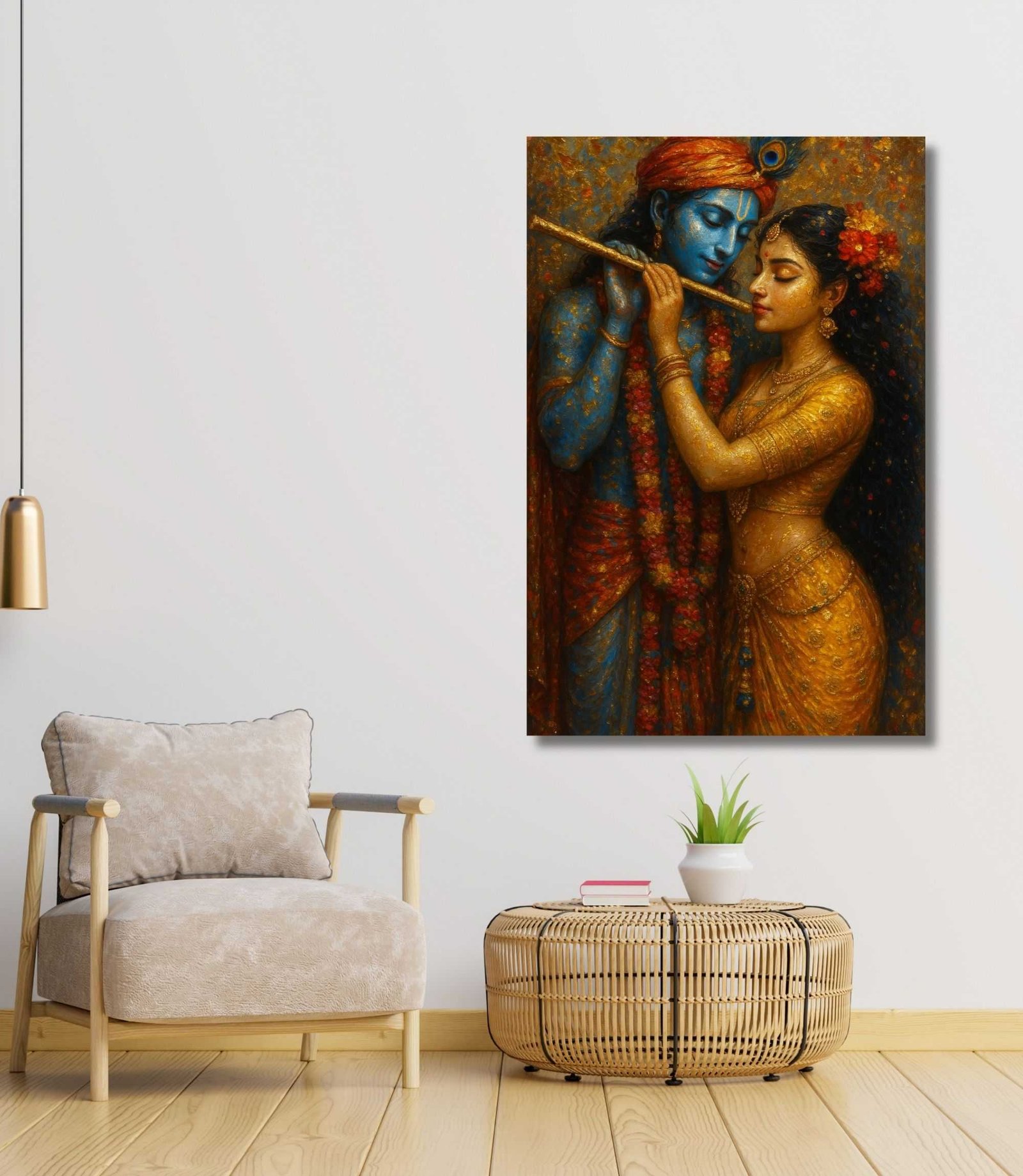 romantic Radha Krishna canvas wall art by Kunjcart2