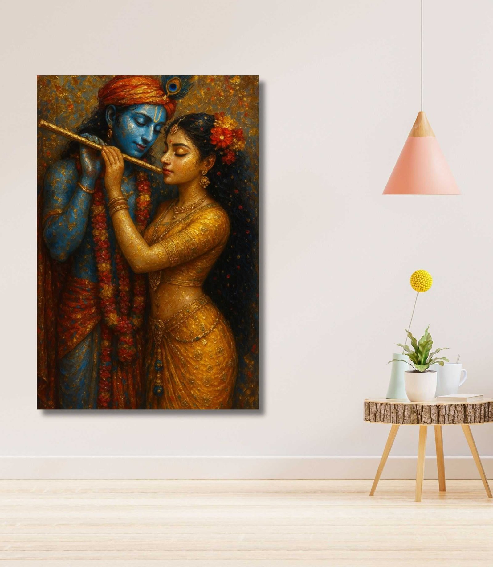 romantic Radha Krishna canvas wall art by Kunjcart2