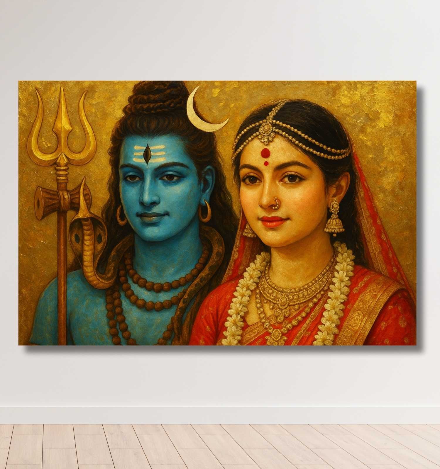 Shiv Parvati Abstract Painting