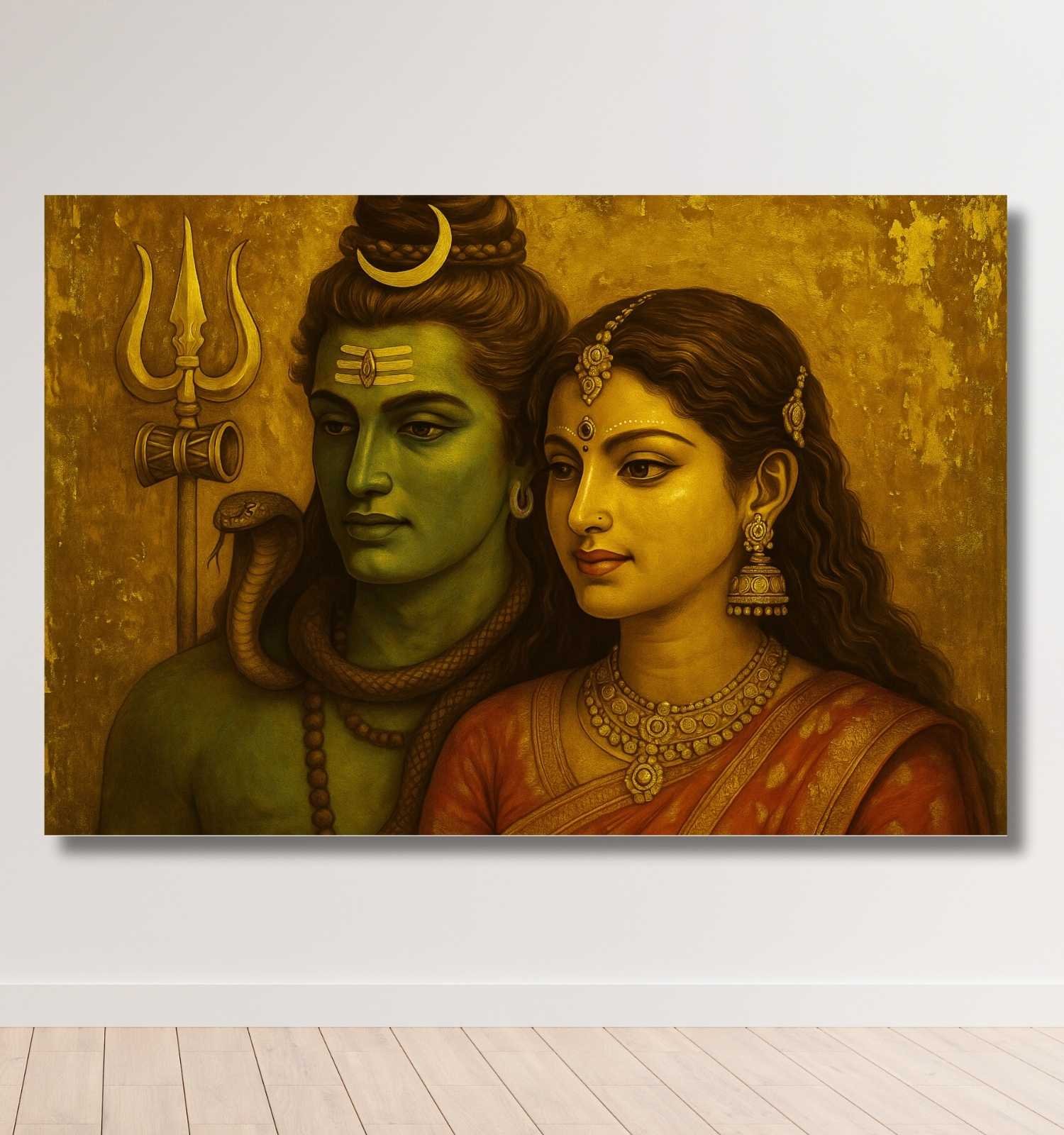 Shiv Parvati Abstract Painting