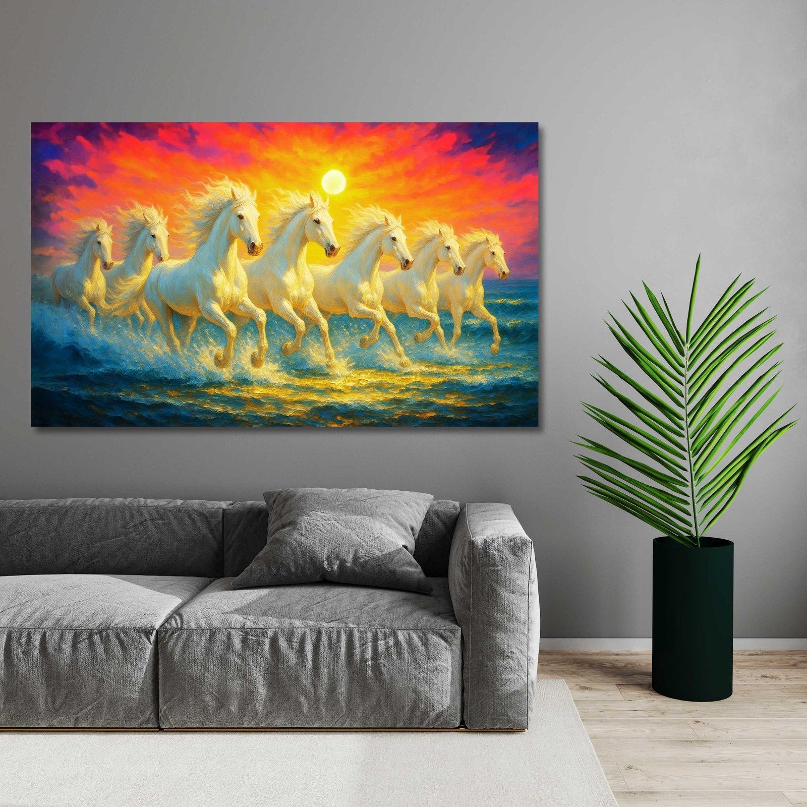 Seven Horses Vastu Painting Big Size1